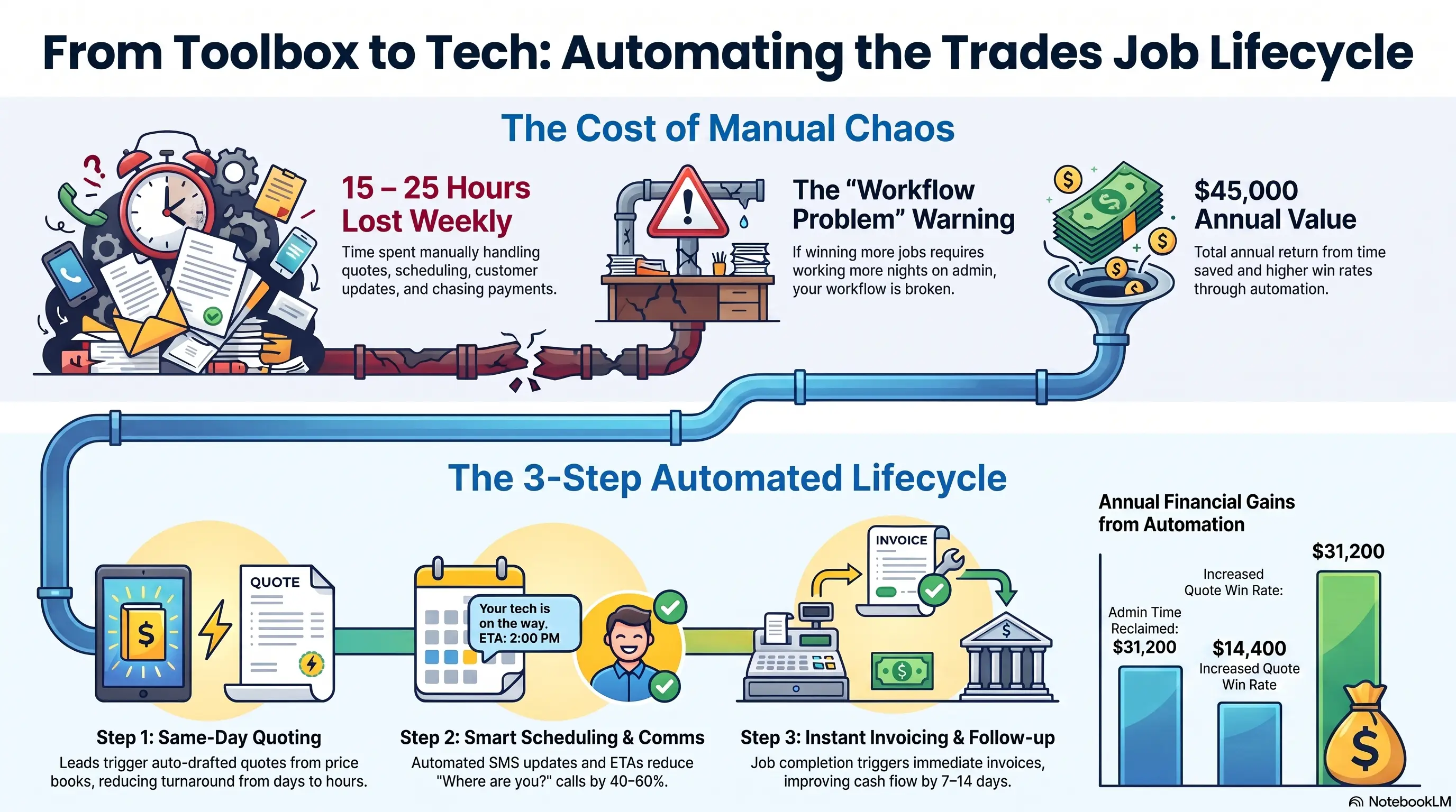 Trades Business Workflow Automation: From First Call to Final Invoice